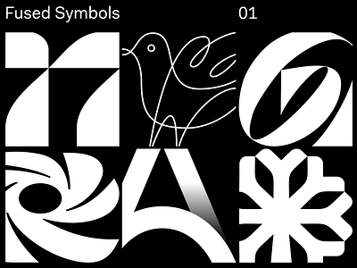 Fused Symbols 01 branding brandmark custom identity lettering logo logomark logotype mark monogram symbol trademark typography wordmark