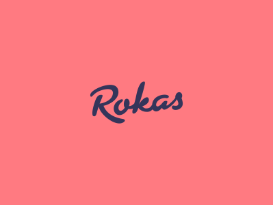 Rokas blue brush custom font letter lettering logo old pink red retro rokas simple type typography vintage