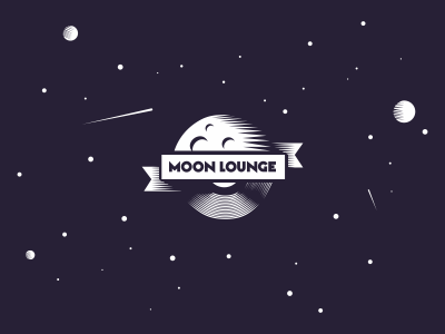Moon Lounge banana comet cosmos deep house logo lounge moon music planet sound space vinyl
