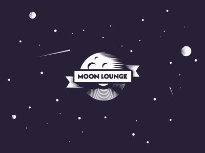 Moon Lounge moon lounge music vinyl sound space comet logo planet cosmos deep house banana