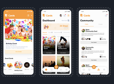 Mobile app design 89 steps 89 89 steps agilelarks app app design cards community app design design agency event event app mobile app design mockup pubic sketch ui ux web design and development