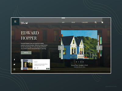 Edward Hopper Paintings Website adobe xd application design art gallery conceptual design edward hopper graphic design museum of art museums painting ui ui design uidesign uiux web design webdesign website website concept website design