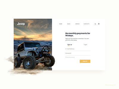 Jeep Signup Page adobe xd adobexd conceptual jeep login page signup page signupform ui ui ux design ui design uidesign uiux user interface design web web design webdesign website website concept website design