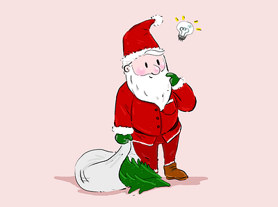 Santa Claus comes up with an idea! digital illustration folioart illustrate illustration illustration art illustrations management photoshop popular santa claus strategy