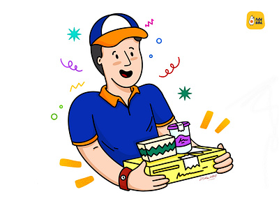 Food Delivery Boy - Illustration boy illustration branding character character design character illustration dribbble food delivery food delivery app illustration ui illustration