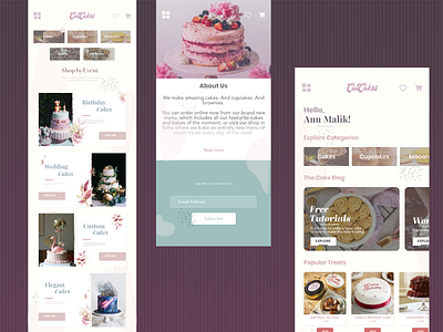 CutCakes adobe xd adobexd application design application ui bakery app interactive design interactive prototype mobile app concept mobile app design mobile interaction mobile interface mobile ui uidesign uiux website design