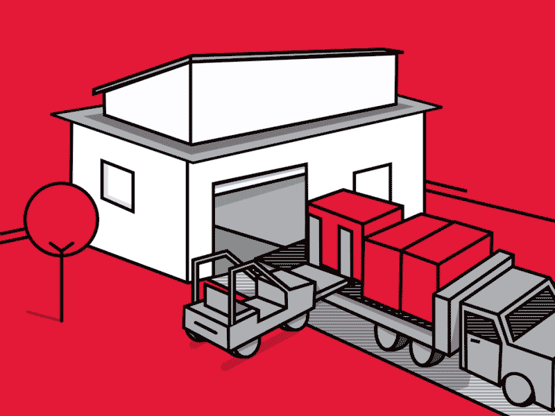 Forklift 2.5d illustration motion