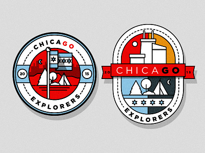Chicago Explorers WIP badge chicago illustration