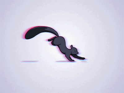 Spring! after effects animation frame by frame gif illustration loop squirrel wip