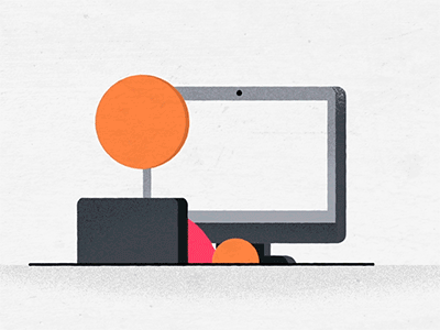 Disgruntled Employee 2d after effects angry animation character computer employee engagement gif illustration loop