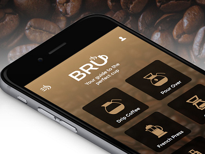 BRU - Your guide to the perfect cup app brew bru coffee mobile ui ux