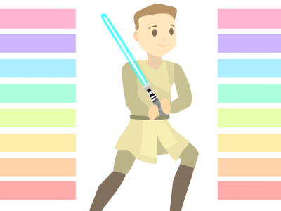 Rainbow Jedi design icon illustration jedi lightsaber logo rainbow scratch starwars vector