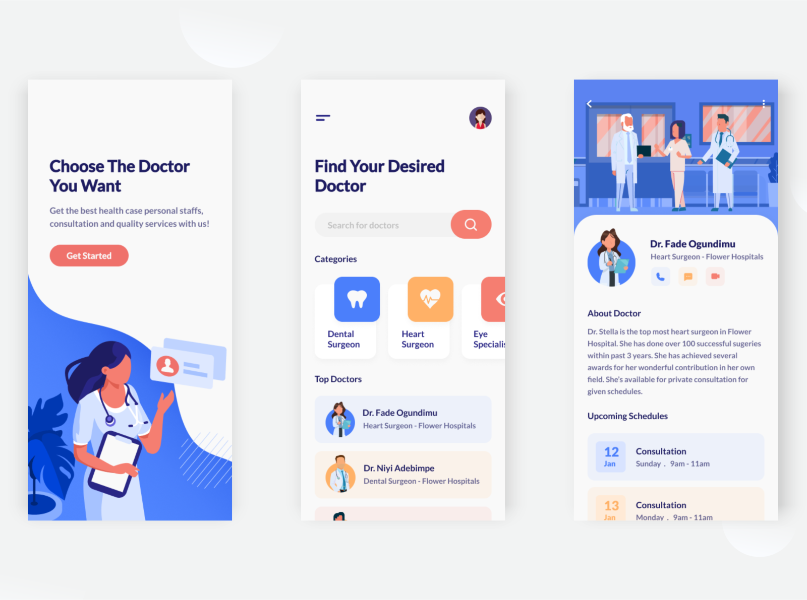 hospital app by Ayodele Oloruntobi on Dribbble