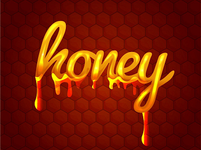 Honey Label adobe illustrator branding creative design dripping effects honey honeycomb illustration illustrator imagination inspiration logo typography vector