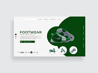 Shoe Landing Page green shoe web