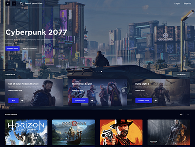 Gaming Website Landing Page Concept design gaming website uiux webdesign