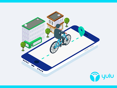 Yulu Bikes branding design graphic design illustration isometric illustration