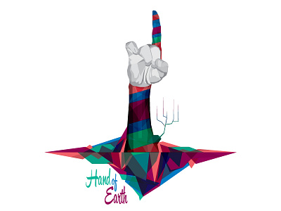 Hand of Earth colors earth finger grey hand hipster illustration illustrator t shirt