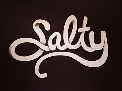 Salty 3d cursive curvy lettering pepper salt salty type
