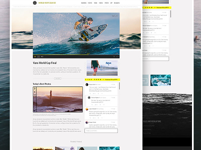 World Surf League Redesign gallery live tweet redesign surf ui user interface ux video player web web design