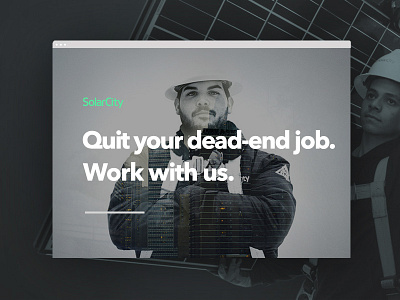 SolarCity Recruiting big image hero image homepage recruiting ui ux web web design webpage website