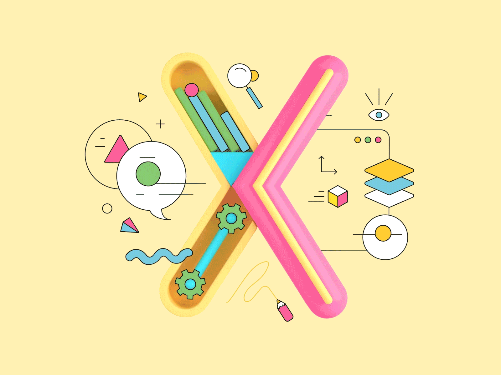 X For NuVuX 2d 2d animation 3d 3d animation 3d illustrator animation colorful design digitalart illustration logo lottie lottie animation vector worlds