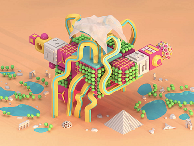 Earth 2.0 3d 3d art 3d illustration abstract art art direction colorful design digitalart future illustration isometric isometric art isometric illustration isometry worlds