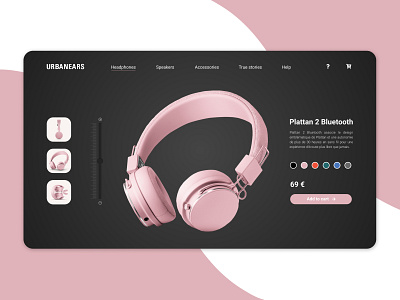 012 DailyUI Product page branding dailyui design headphones pink product product page ui urbanears web