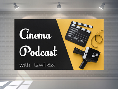 Cinema Podcast Cover Art & Design banner ads app banner banner ad creative design facebook free free mockup psd mockup photo podcast app podcast art podcast cover podcast logo template vector web banner website