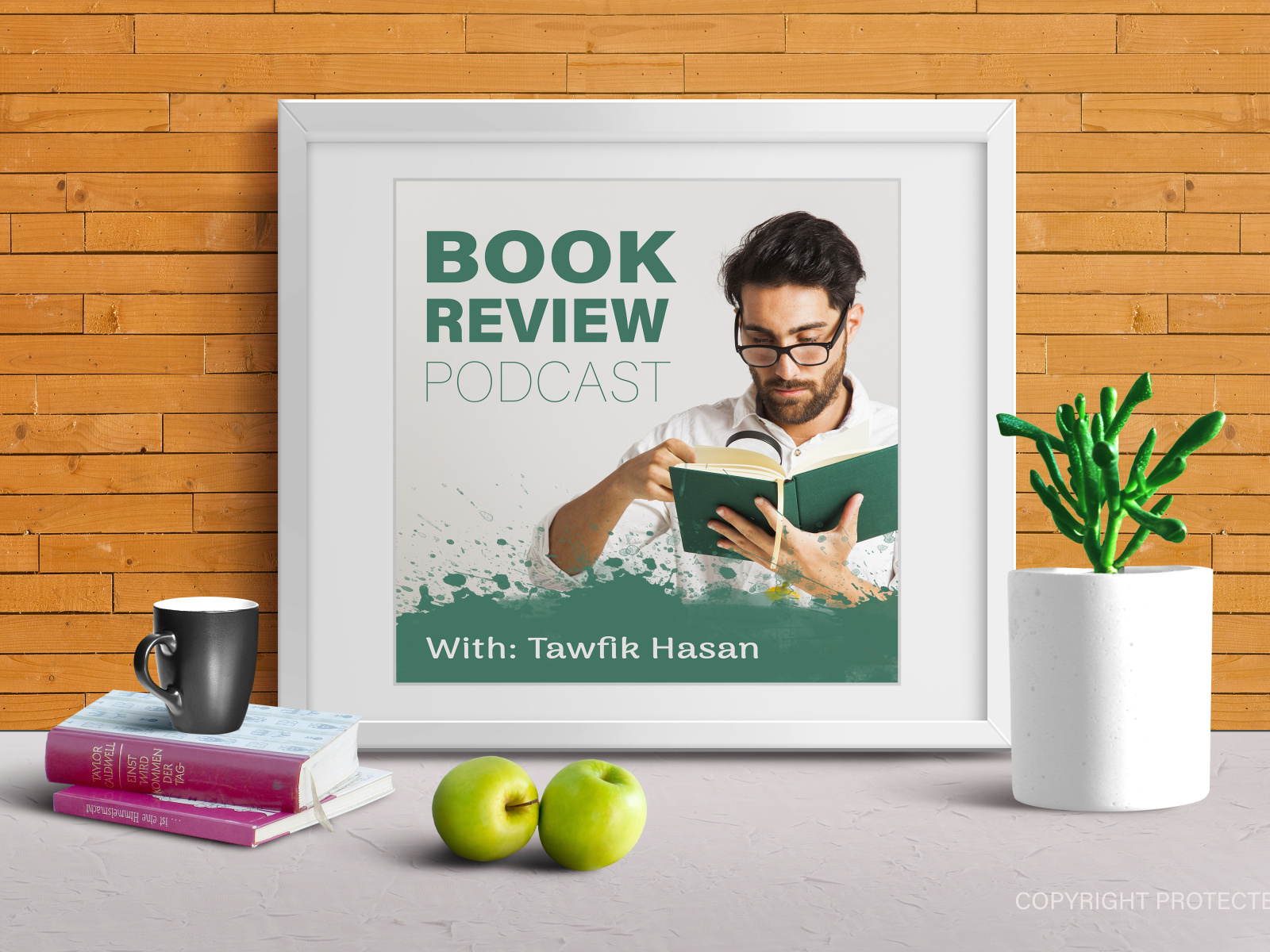 Best Book Review Podcasts cover design + free mockup by Free mockup
