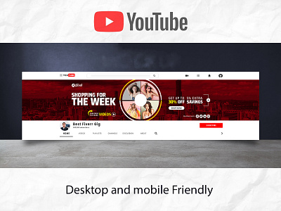 Shopping Youtube Channel Banner Template Design Free Dawnload By Md Tawfik Hasan On Dribbble