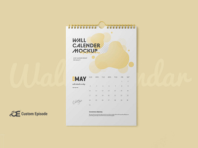 Wall Calendar mockup Free Download 3d a3 branding graphic design ui