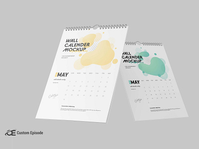 3D Wall Calendar mockup Free Download 3d a3 animation branding graphic design logo motion graphics ui