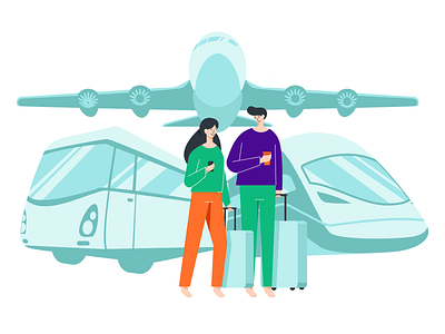 Illustration for booking transportation bookillustration booking booking page flat illustration flatdesign illustration art illustrator landing page illustration transportation transportation design website design