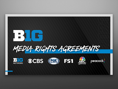 Big Ten Conference Media Rights Agreements Announcement Graphic adobe illustrator announcement big ten big ten conference blog graphic college athletics college basketball college football college sports design graphic design layout marketing media rights press release social media graphic sport sports television typography