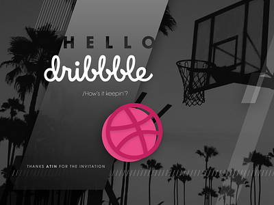 Hi Dribbble! basketball debut design dribbble first shot firstshot hello hello dribbble photo background photoshop