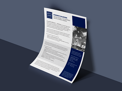 Financial Services Company Overview adobe indesign brochure brochure design financial services layout design marketing marketing collateral onesheet sales collateral sellsheet