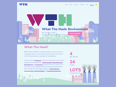 What The Hack 2020 Landing Page adobe adobe illustrator digital art flat design graphic illustration illustration landing page landing page design landing page ui web design webdesign website website design