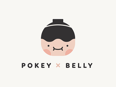 Pokey Belly Logo adobe illustrator bowl bowl logo eat logo flat design food logo graphic illustration illustrator logo logo design poke bowl poke bowl logo pokemon rice logo