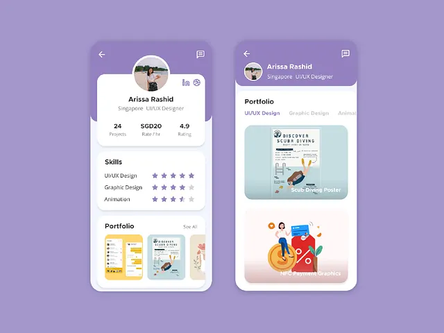 User Profile UI designs, themes, templates and downloadable graphic ...