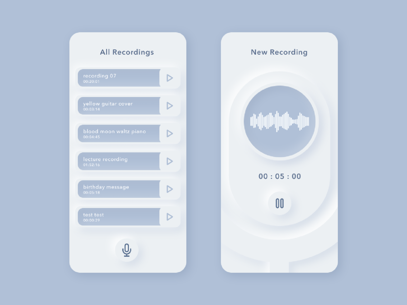 Voice Recording Mobile UI by Arissa on Dribbble
