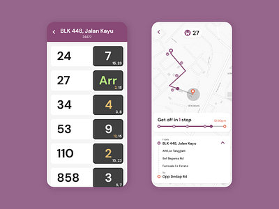 Bus Route and Timing UI