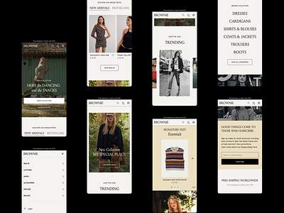 Brownie Mobile Homepage ecommerce