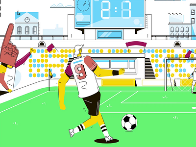 Stadium Goal 2d animation 2d character animation charactedesign design explainer video goal illustration motion motion animation motion design stadium