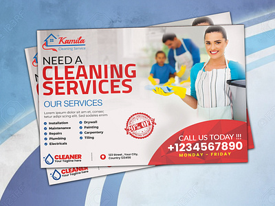 Cleaning Service postcard Design