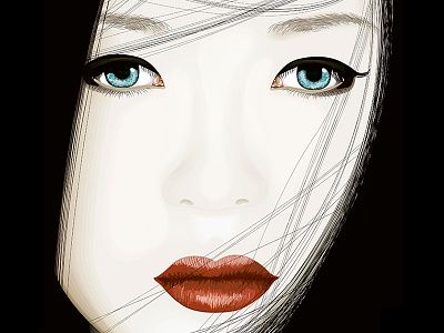 geisha film geisha illustrator memoirs movie portrait realistic vector