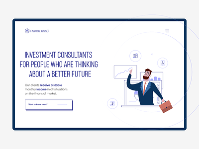 Financial Advisers Website finance financial flat illustration interactive landing ux uxdesign uxui vector webdesign