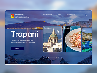Concept screen Trapani (Sicilia) city portal blue design europe italy sicily tourism travel ux ui webdesign webdesigner