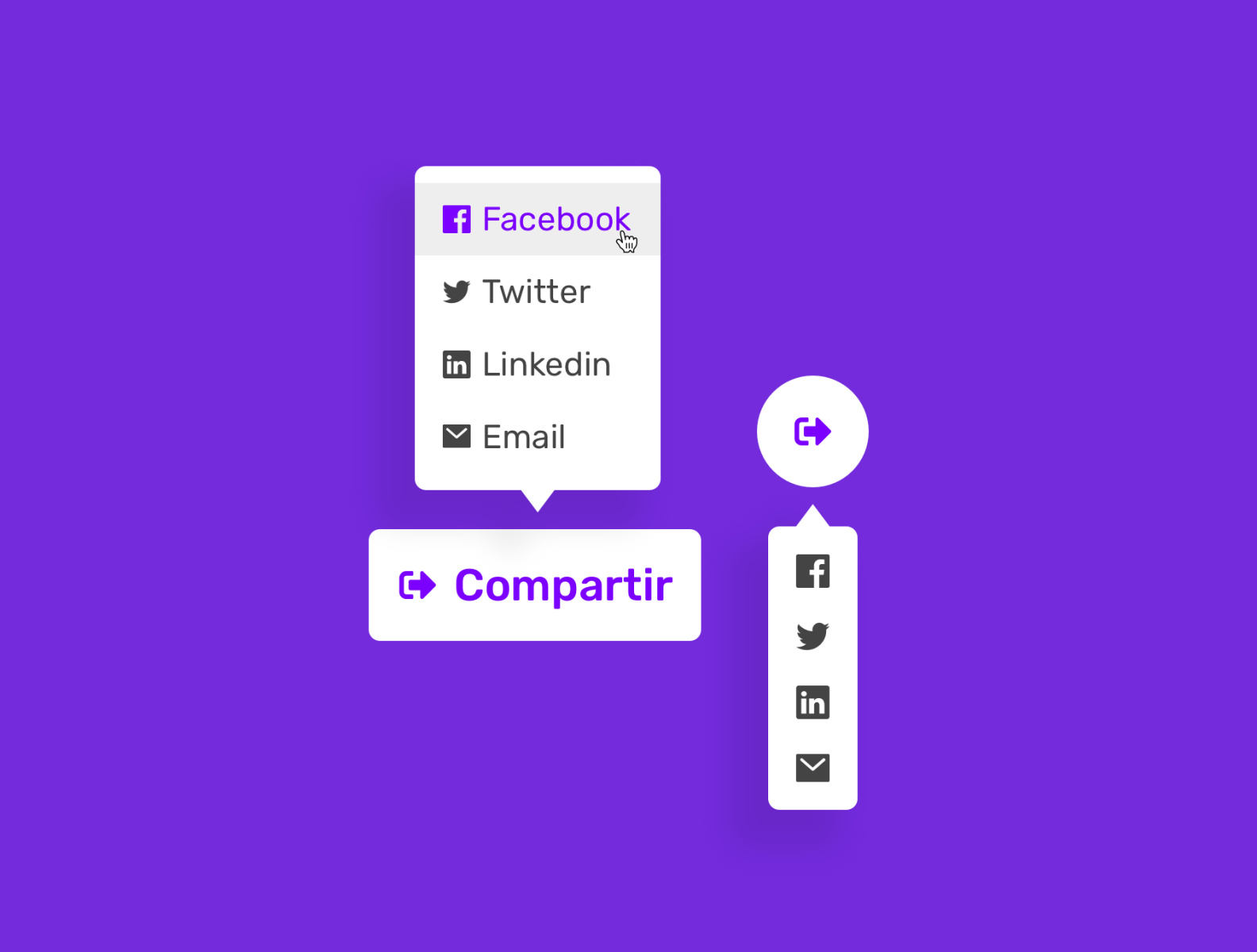 Concept share button - Daily Ui 010 by David on Dribbble