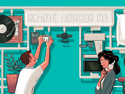 Is remote working for you? characters design illustration